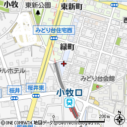 愛知県小牧市緑町4周辺の地図