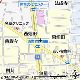 愛知県岩倉市西市町西畑田周辺の地図