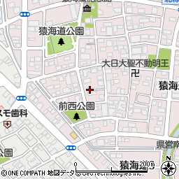愛知県一宮市丹陽町猿海道前西周辺の地図