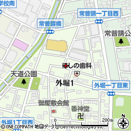 愛知県小牧市外堀1丁目23周辺の地図