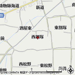 愛知県一宮市丹陽町重吉西割塚周辺の地図