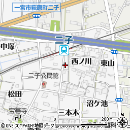 愛知県一宮市萩原町萩原大日周辺の地図