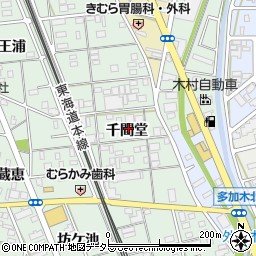 愛知県一宮市大和町妙興寺千間堂周辺の地図