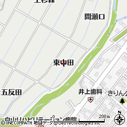 愛知県春日井市廻間町東中田周辺の地図