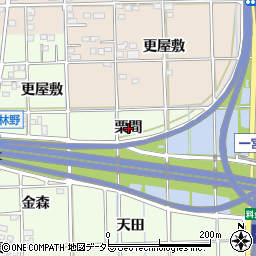 愛知県一宮市萩原町林野（栗間）周辺の地図