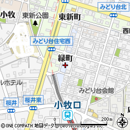 愛知県小牧市緑町6周辺の地図