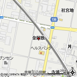 愛知県一宮市明地金屋敷周辺の地図