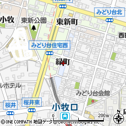 〒485-0027 愛知県小牧市緑町の地図