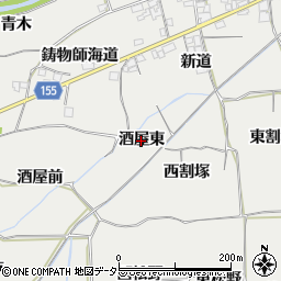 愛知県一宮市丹陽町重吉（酒屋東）周辺の地図