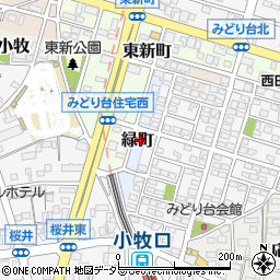 愛知県小牧市緑町7周辺の地図