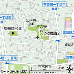 愛知県小牧市常普請周辺の地図