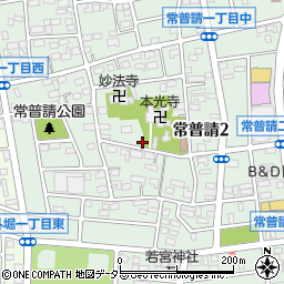愛知県小牧市常普請周辺の地図
