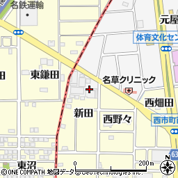 愛知県岩倉市鈴井町（下新田）周辺の地図