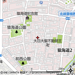 愛知県一宮市猿海道周辺の地図