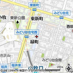 愛知県小牧市緑町8周辺の地図