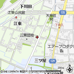 愛知県一宮市東加賀野井江東850周辺の地図