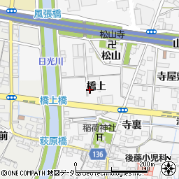 愛知県一宮市萩原町萩原橋上周辺の地図