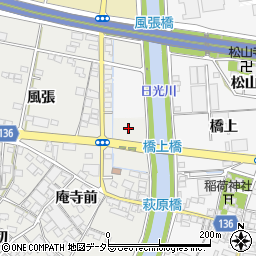 愛知県一宮市明地新田橋上南周辺の地図
