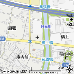 愛知県一宮市明地（新田橋上南）周辺の地図