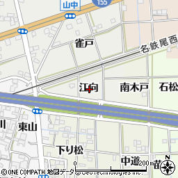 愛知県一宮市萩原町富田方江向周辺の地図