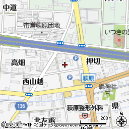 愛知県一宮市萩原町萩原山越周辺の地図