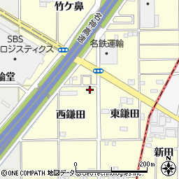 愛知県一宮市千秋町町屋西鎌田周辺の地図