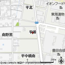 愛知県一宮市明地平浦周辺の地図