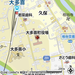 千葉県夷隅郡大多喜町周辺の地図
