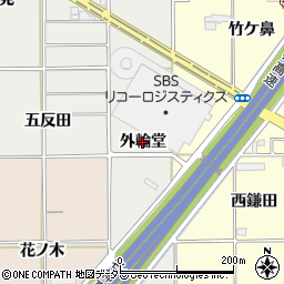 愛知県一宮市千秋町小山（外輪堂）周辺の地図