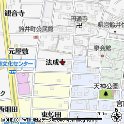 愛知県岩倉市鈴井町法成寺周辺の地図