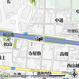 愛知県一宮市萩原町萩原山東周辺の地図