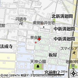 愛知県岩倉市泉町西新溝廻間1-17周辺の地図