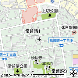 愛知県小牧市常普請1丁目198周辺の地図