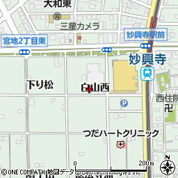 愛知県一宮市大和町妙興寺白山西26-2周辺の地図