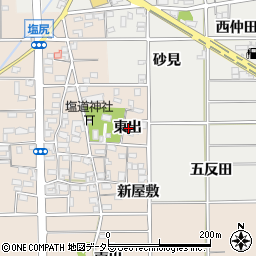 愛知県一宮市千秋町塩尻東出周辺の地図