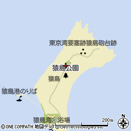 神奈川県横須賀市猿島周辺の地図