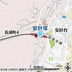 安針塚駅前公衆トイレ周辺の地図