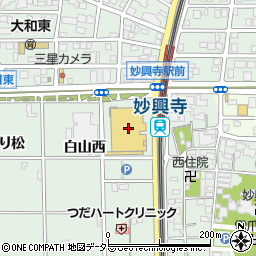 愛知県一宮市大和町妙興寺白山西3周辺の地図