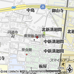 愛知県岩倉市鈴井町西新溝廻間周辺の地図