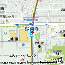 愛知県一宮市周辺の地図