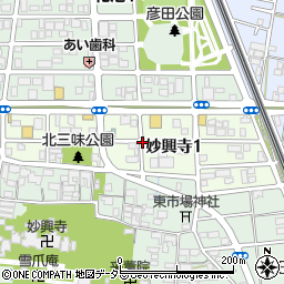 愛知県一宮市妙興寺周辺の地図