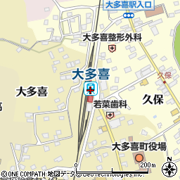 大多喜駅周辺の地図