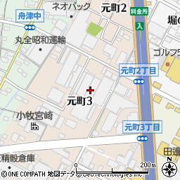 愛知県小牧市元町周辺の地図