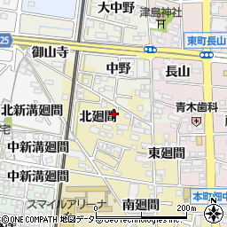 愛知県岩倉市本町北廻間周辺の地図