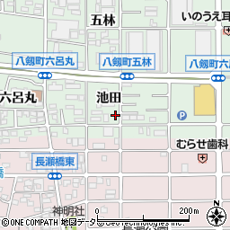 愛知県岩倉市八剱町池田周辺の地図