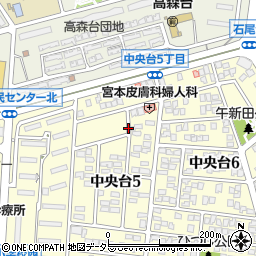 愛知県春日井市中央台5丁目周辺の地図