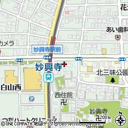 妙興寺どうぶつ病院周辺の地図