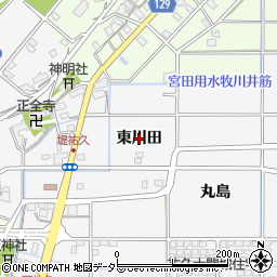 愛知県一宮市祐久（東川田）周辺の地図