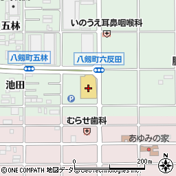 愛知県岩倉市八剱町六反田周辺の地図
