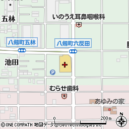愛知県岩倉市八剱町（六反田）周辺の地図